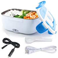 Nifogo Fiambrera Eléctrica- Portátil Acero Inoxidable Calentador de Comida con Cuchara- 3 en 1 para Coche y Trabajo…